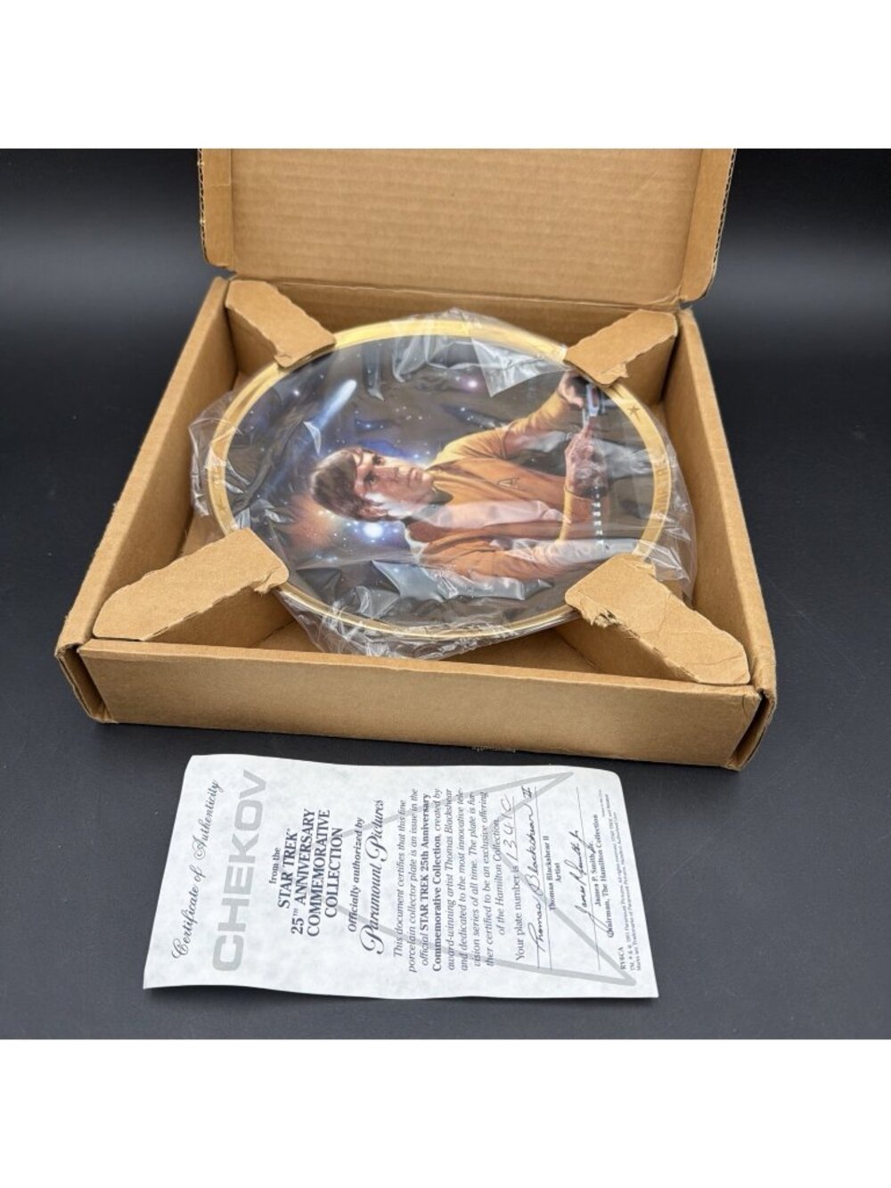 Chekov Star Trek 25th Anniversary Commemorative Collection Plate W/Box, Cert
